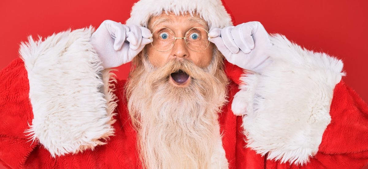 santa claus with red background